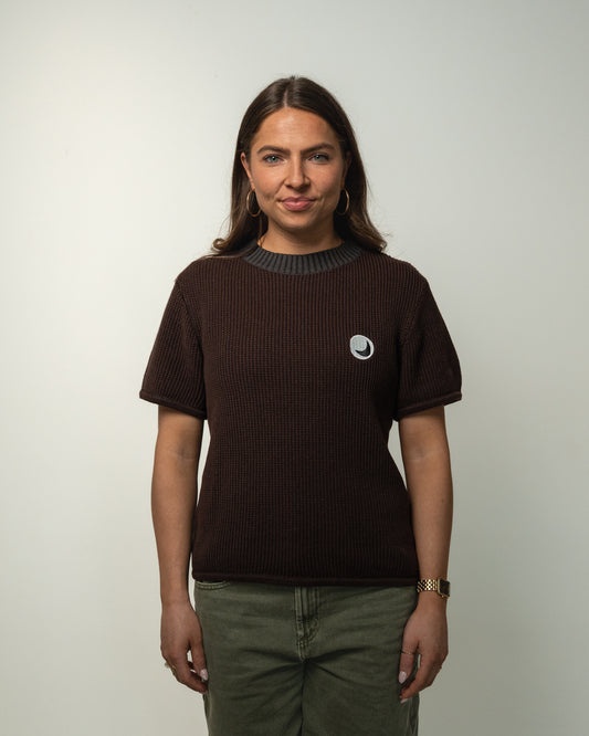 Knit tee brown