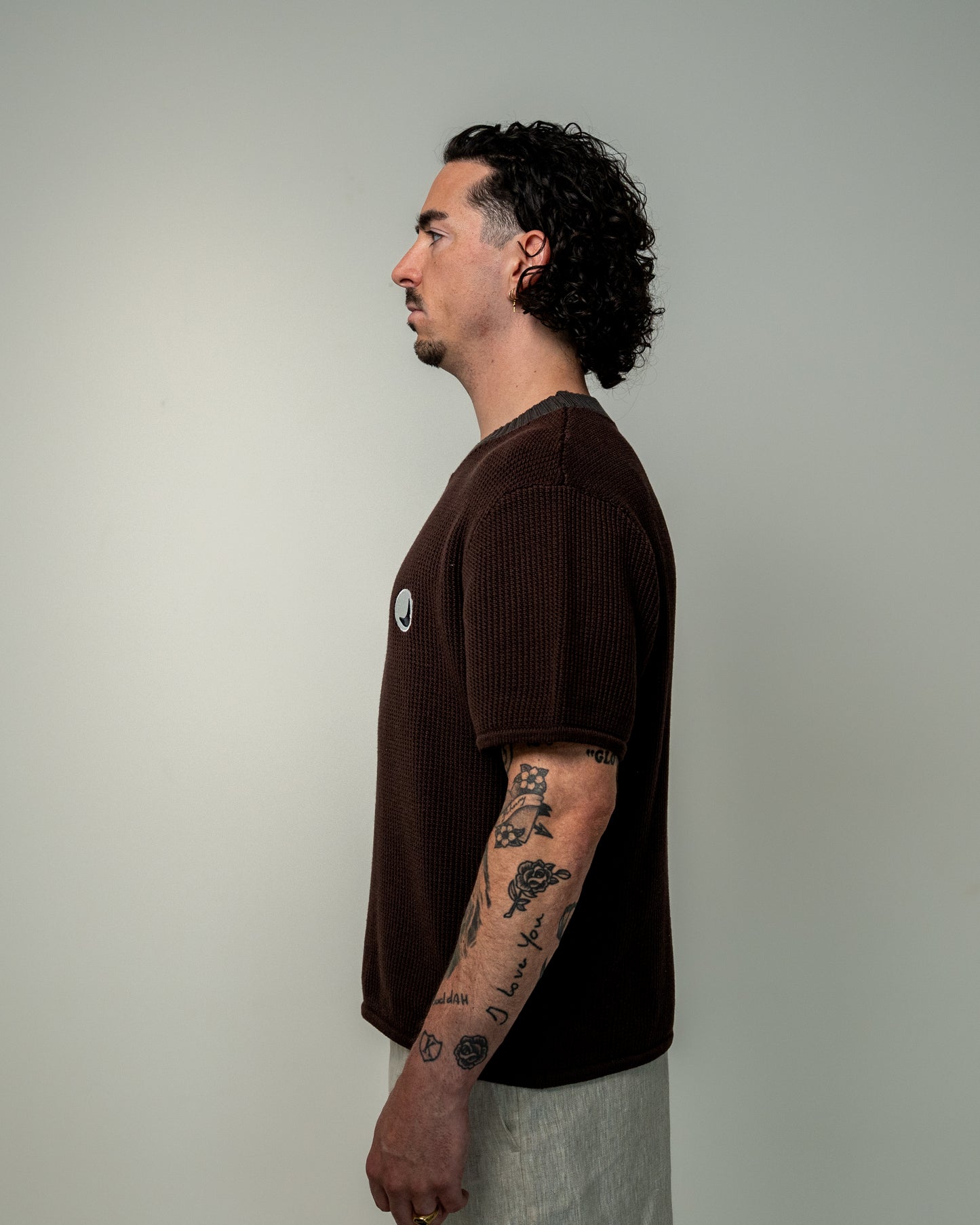 Knit tee brown