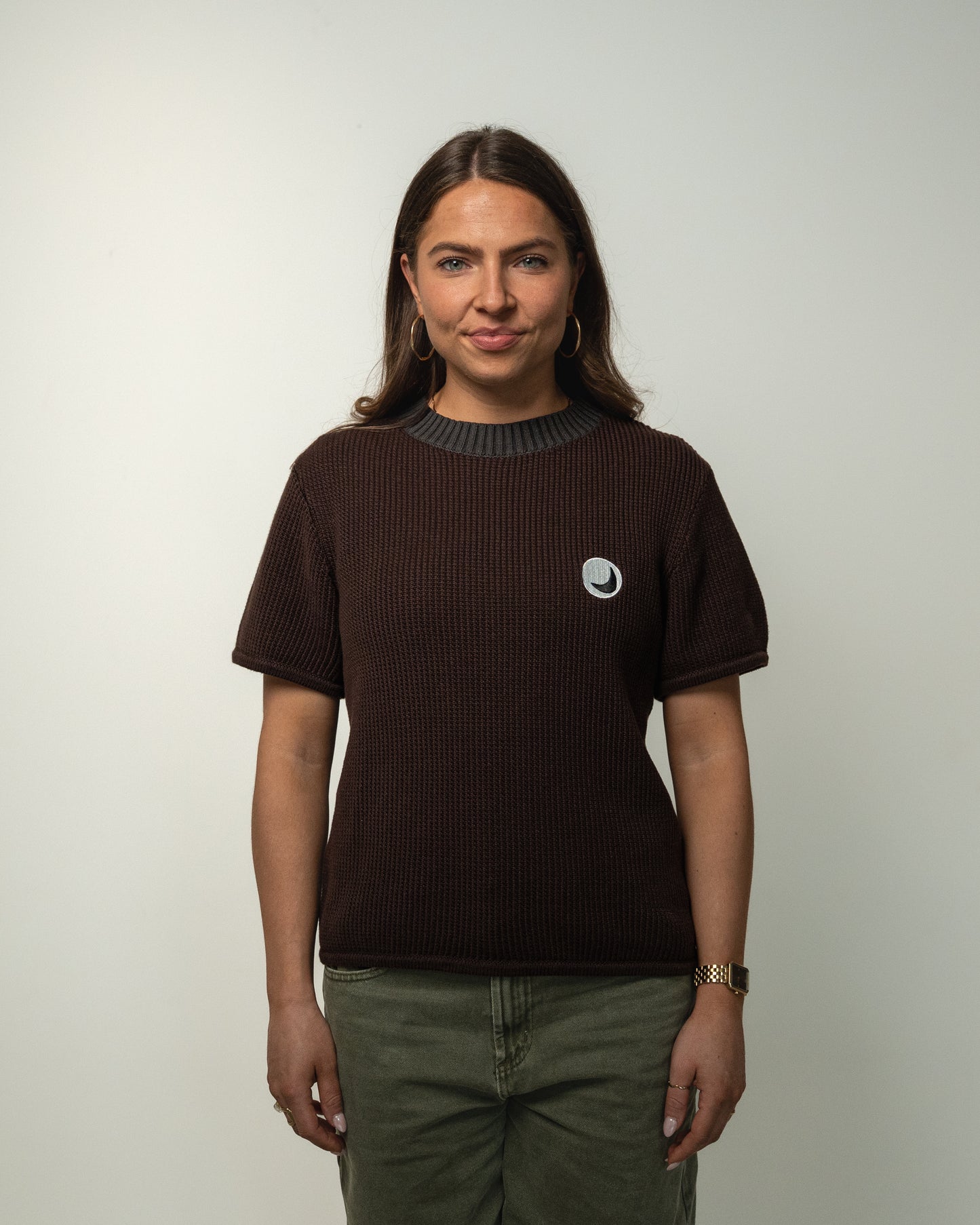 Knit tee brown