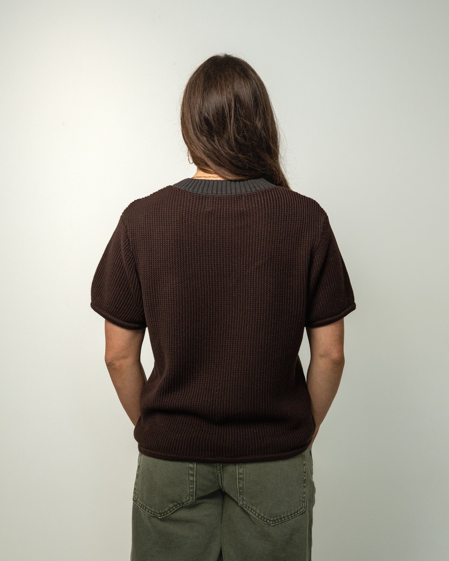 Knit tee brown