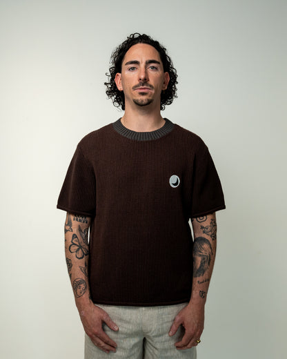 Knit tee brown